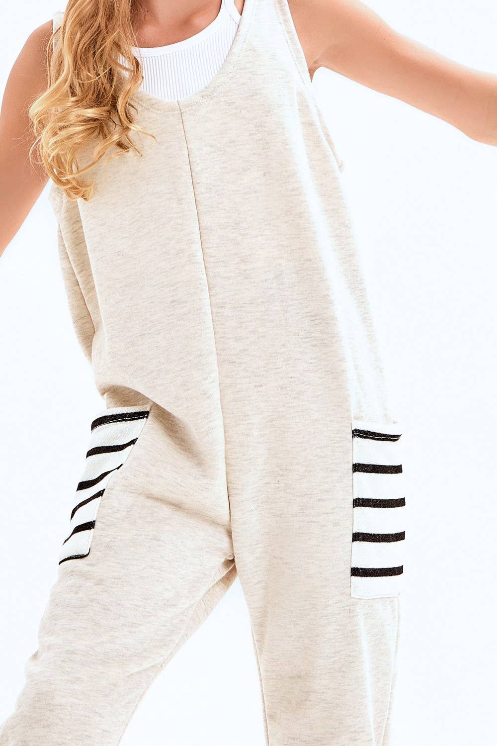 Striped Pocket French Terry Jumper