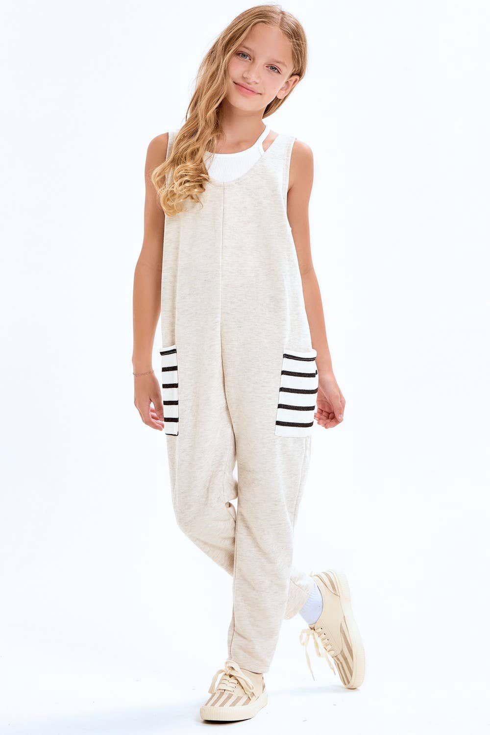 Striped Pocket French Terry Jumper