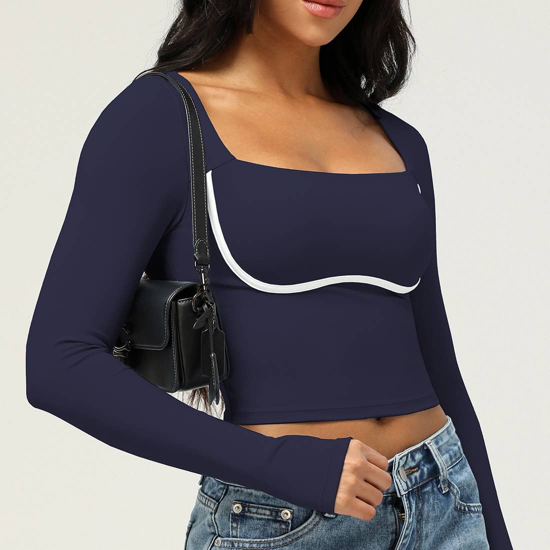Long Sleeve Contrast Top