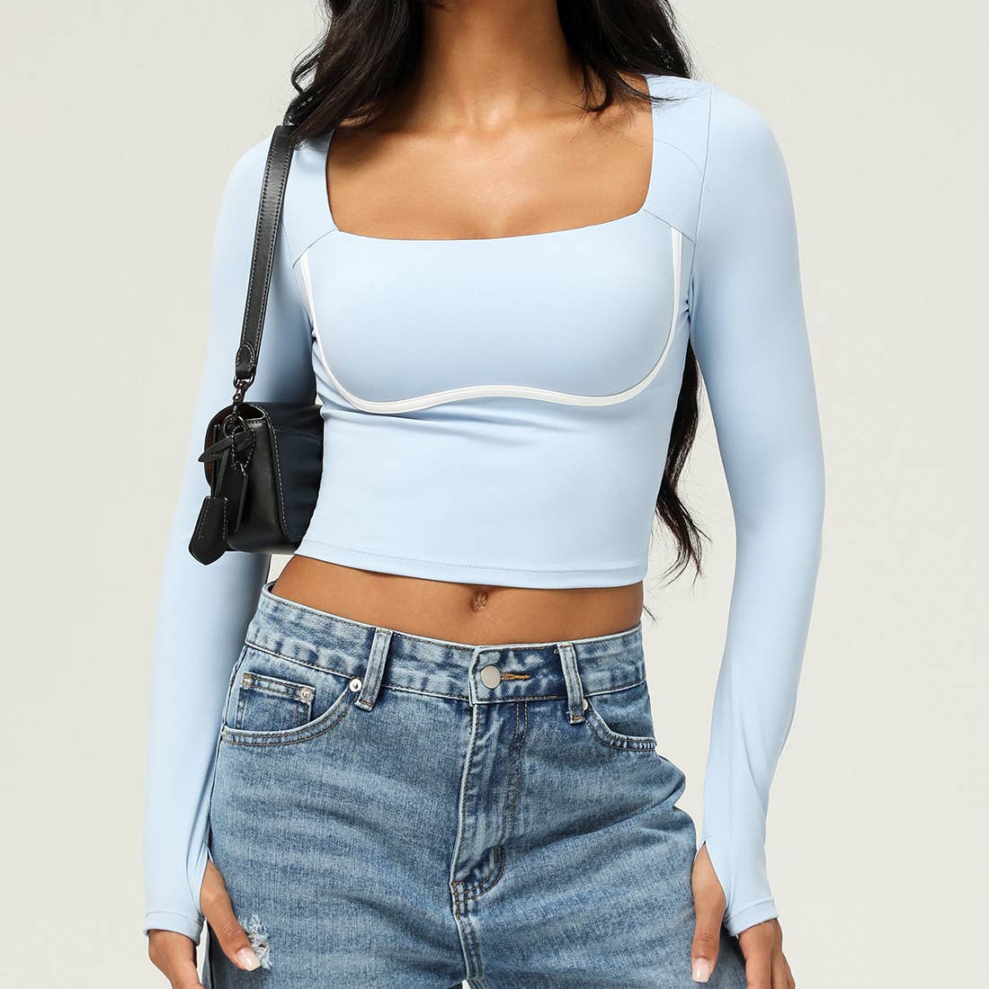 Long Sleeve Contrast Top