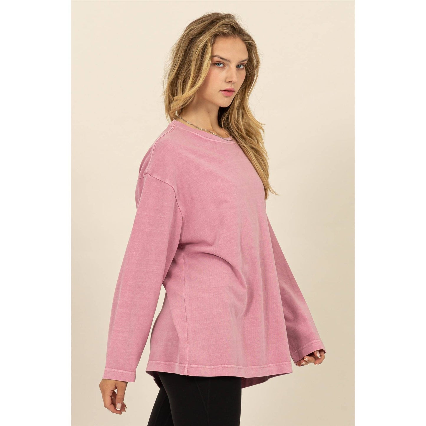 OVERSIZED CREW NECK LONG SLEEVE TEE