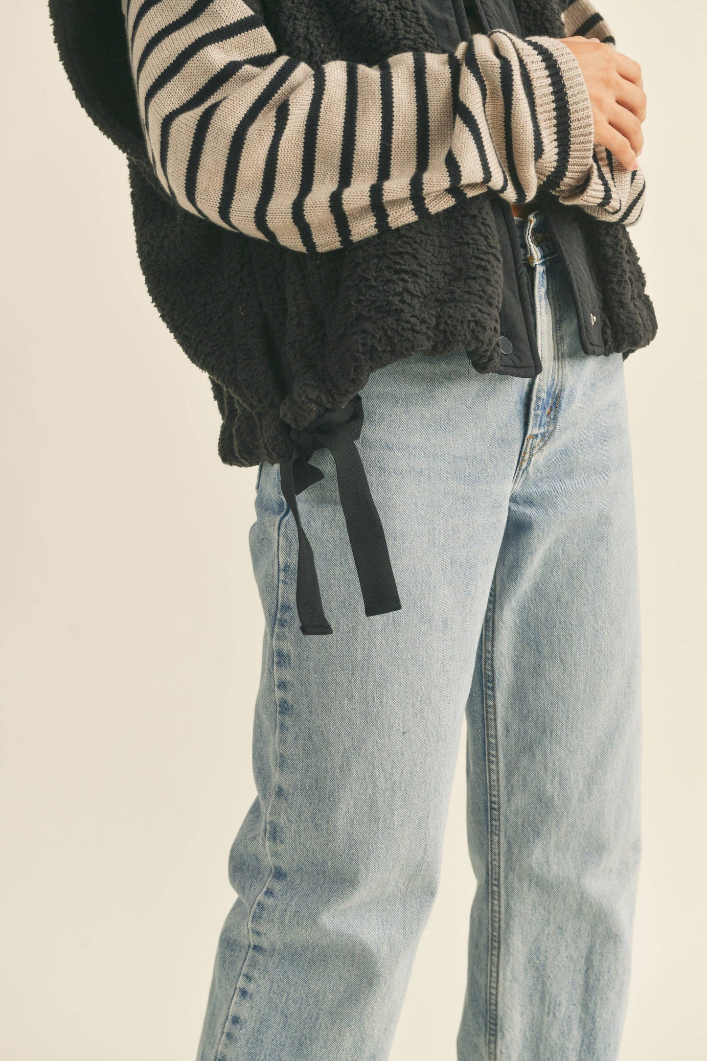 Olive Teddy Sherpa Oversized Vest