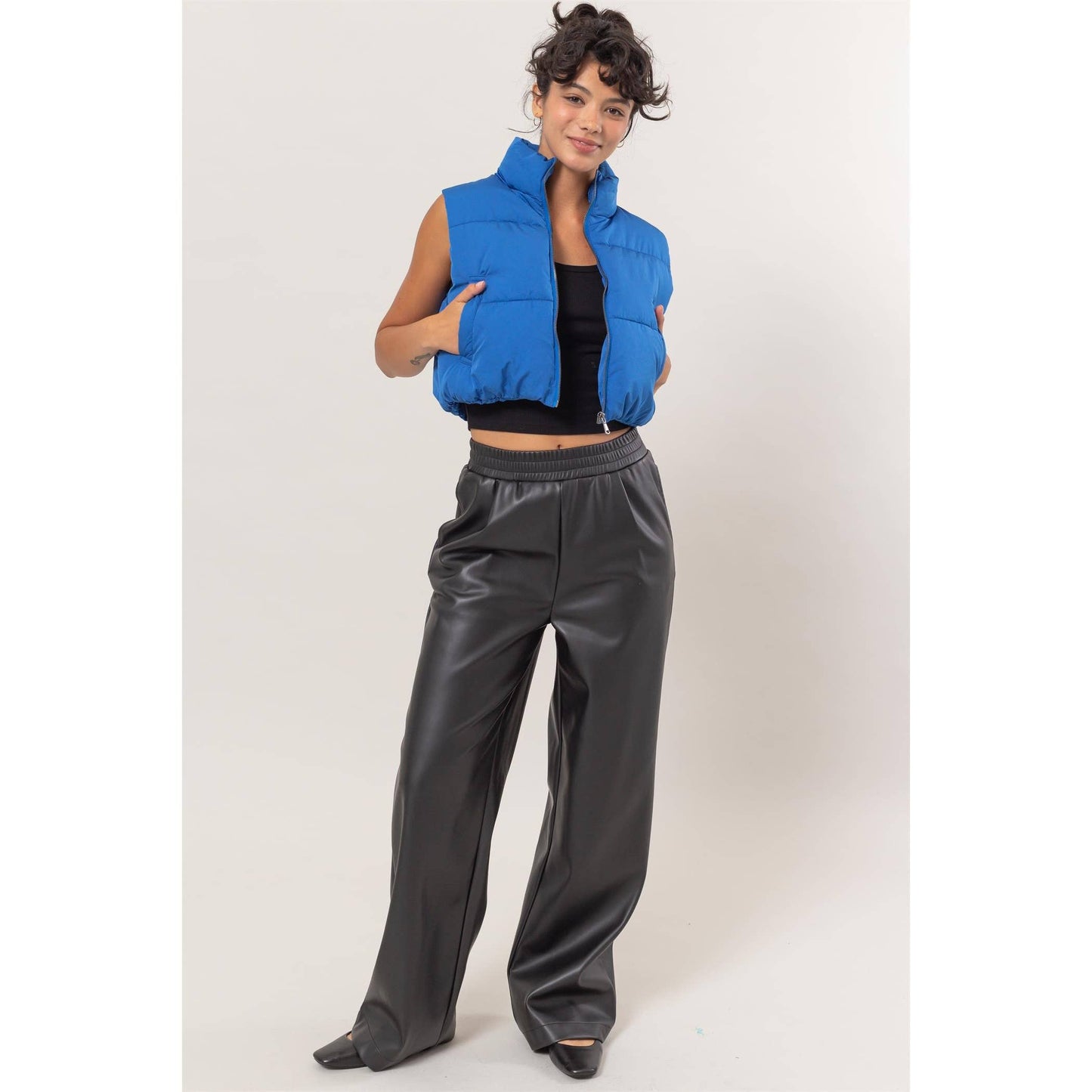 Cropped Puffer Vest