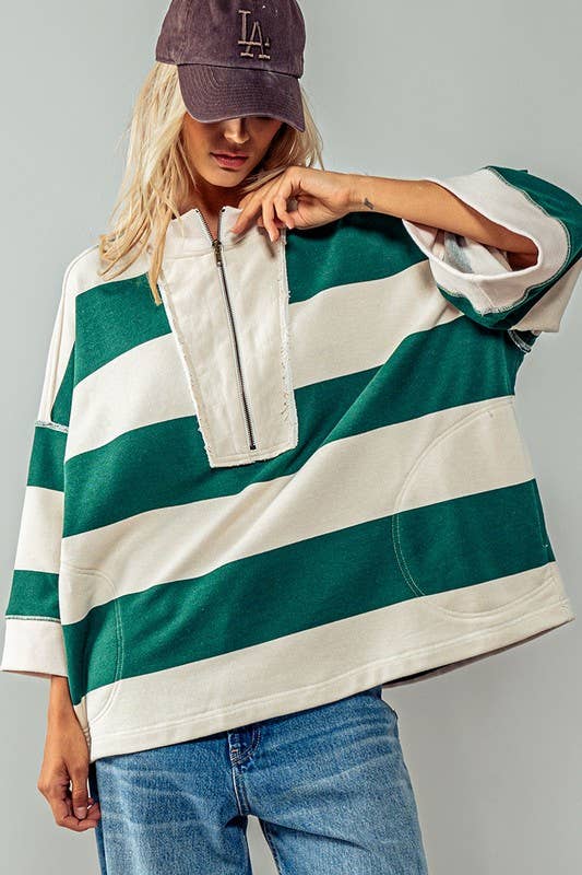Breezy Striped Pullover Top