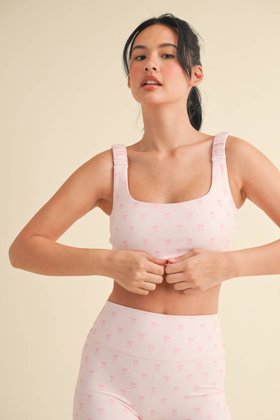 The Prep Bow Print Crop