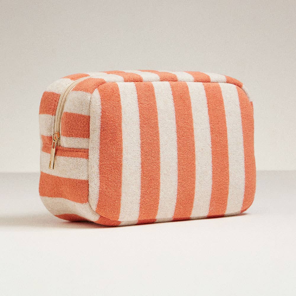 Striped Pattern Cosmetic Pouch Bag