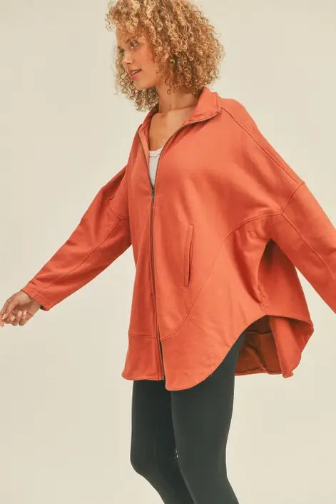 Copper Slouchy Oversized Silhouette Jacket