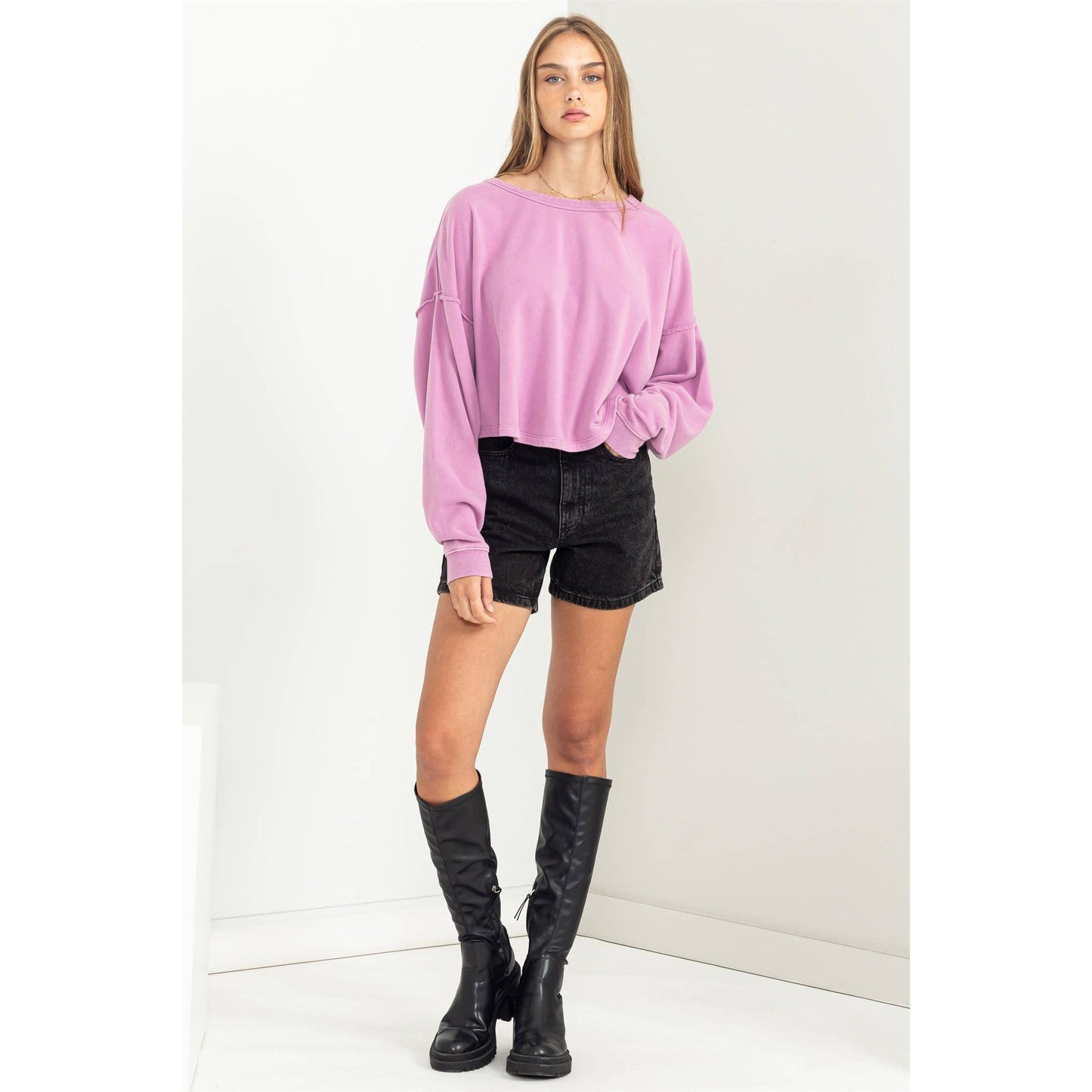 Oversized Crop Sweatshirt