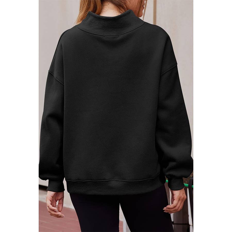 Pullover Mock Neck Fleece Sweatshirt