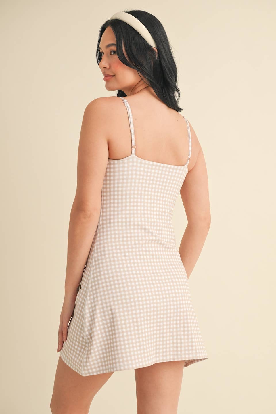 Gingham Print Sweetheart Dress