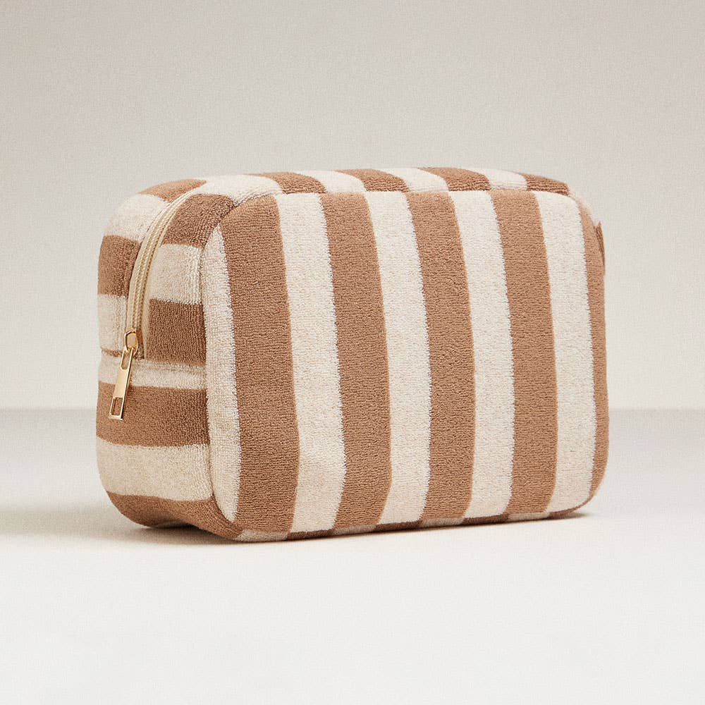 Striped Pattern Cosmetic Pouch Bag