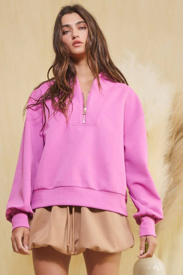 Half Zip Scuba Sweatshirt