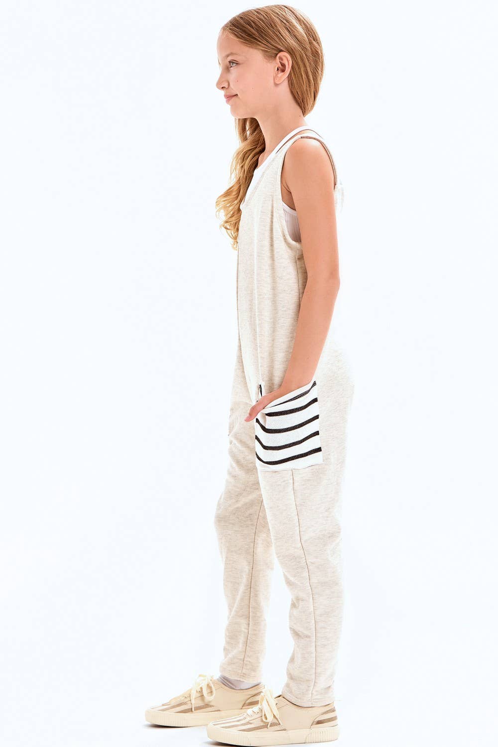 Striped Pocket French Terry Jumper
