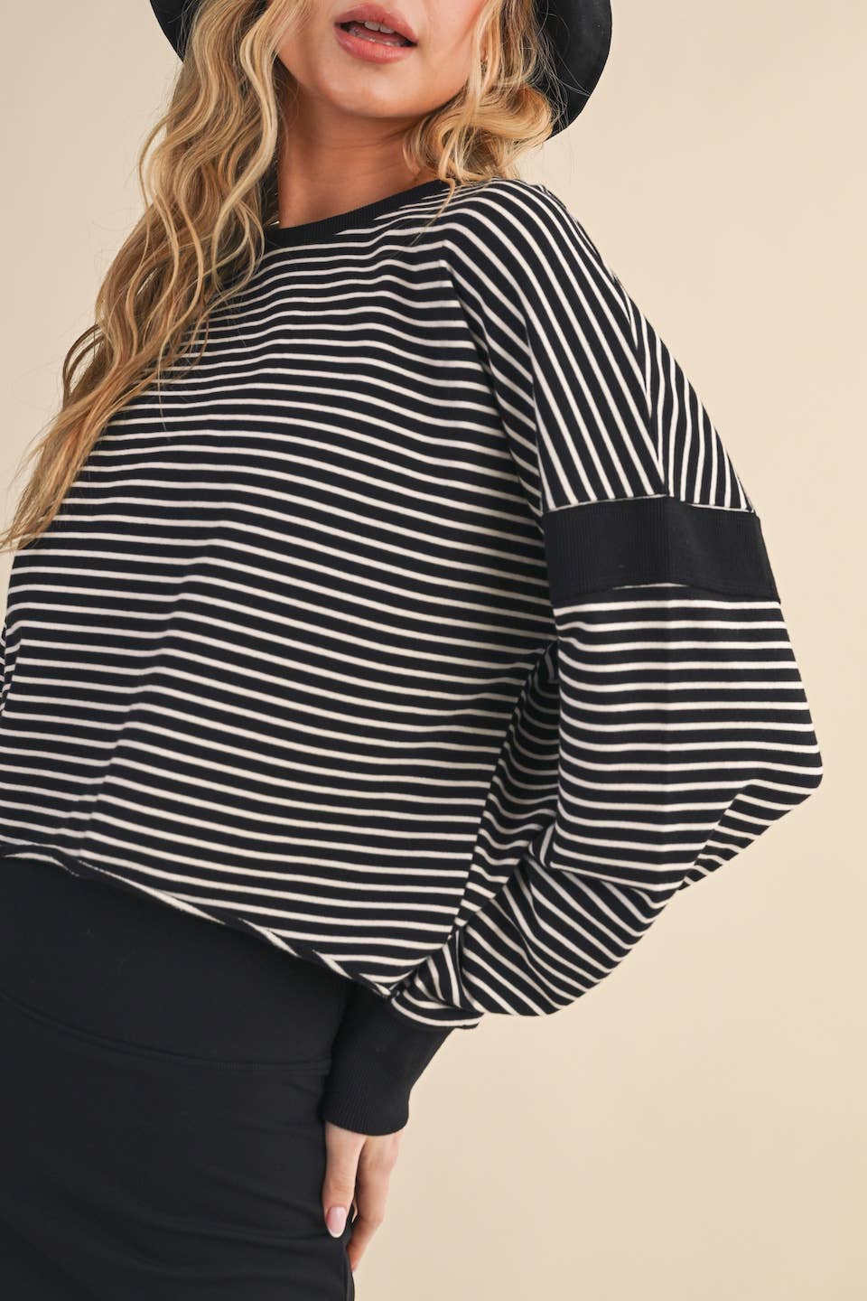 The Linear Stripe Cutout Back Sweatshirt