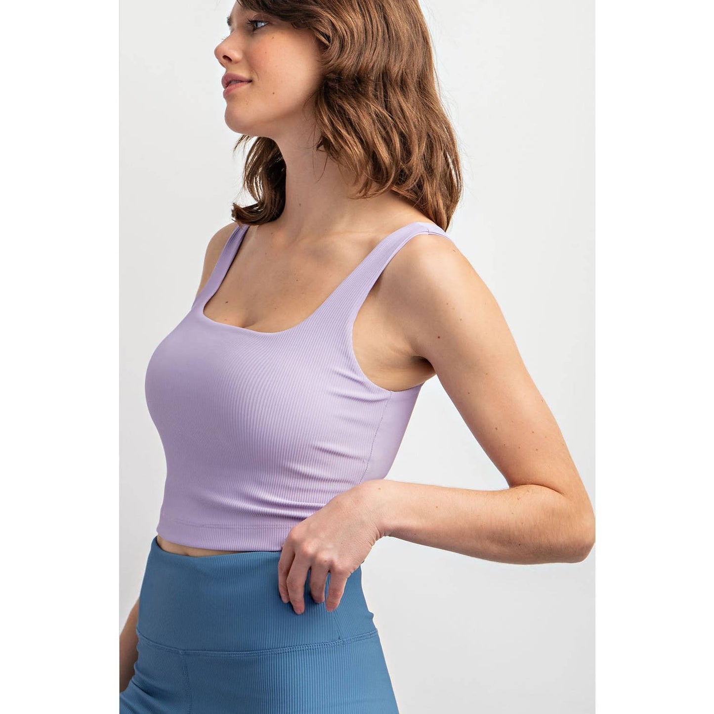 Nylon Rib Squareneck Crop