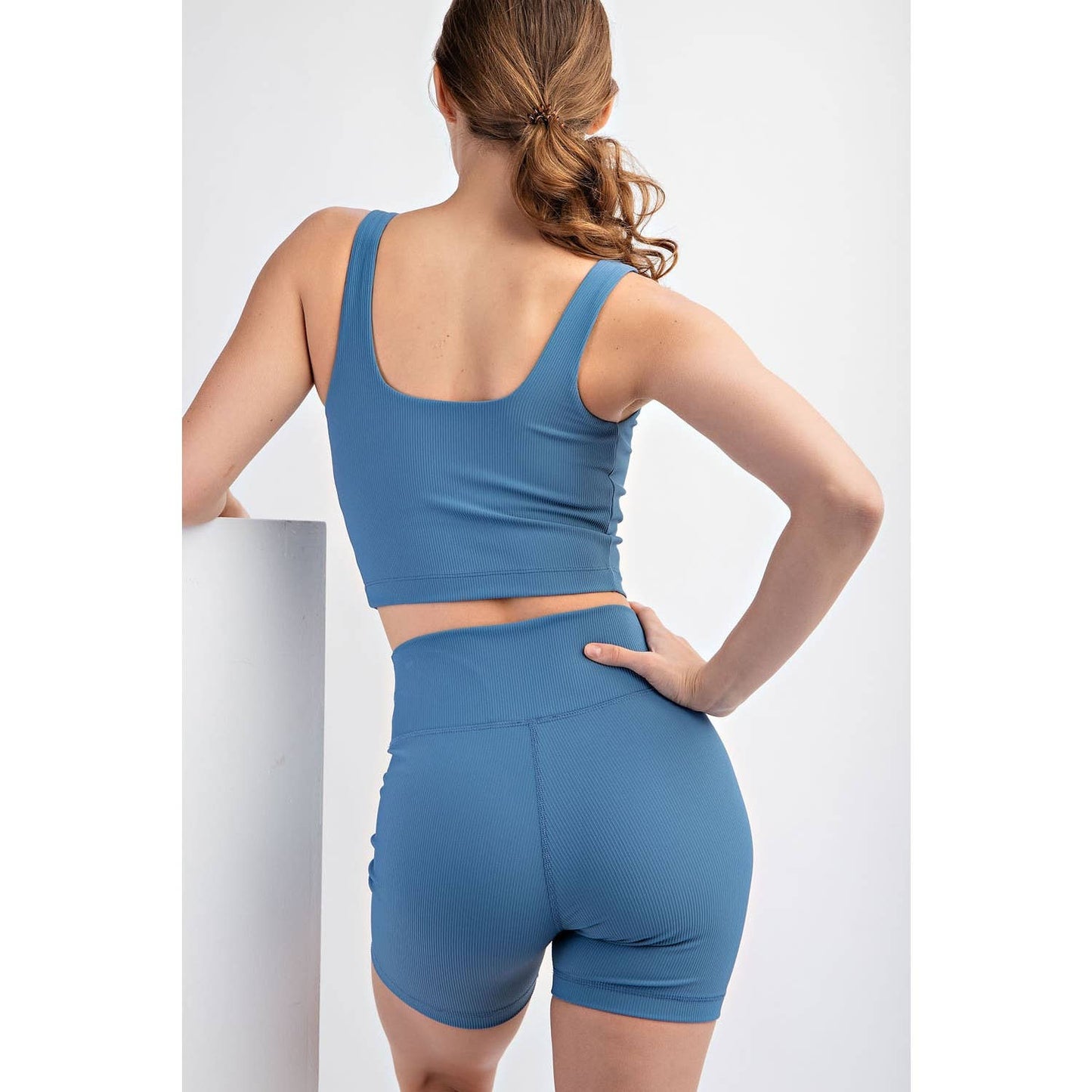 Nylon Rib Squareneck Crop