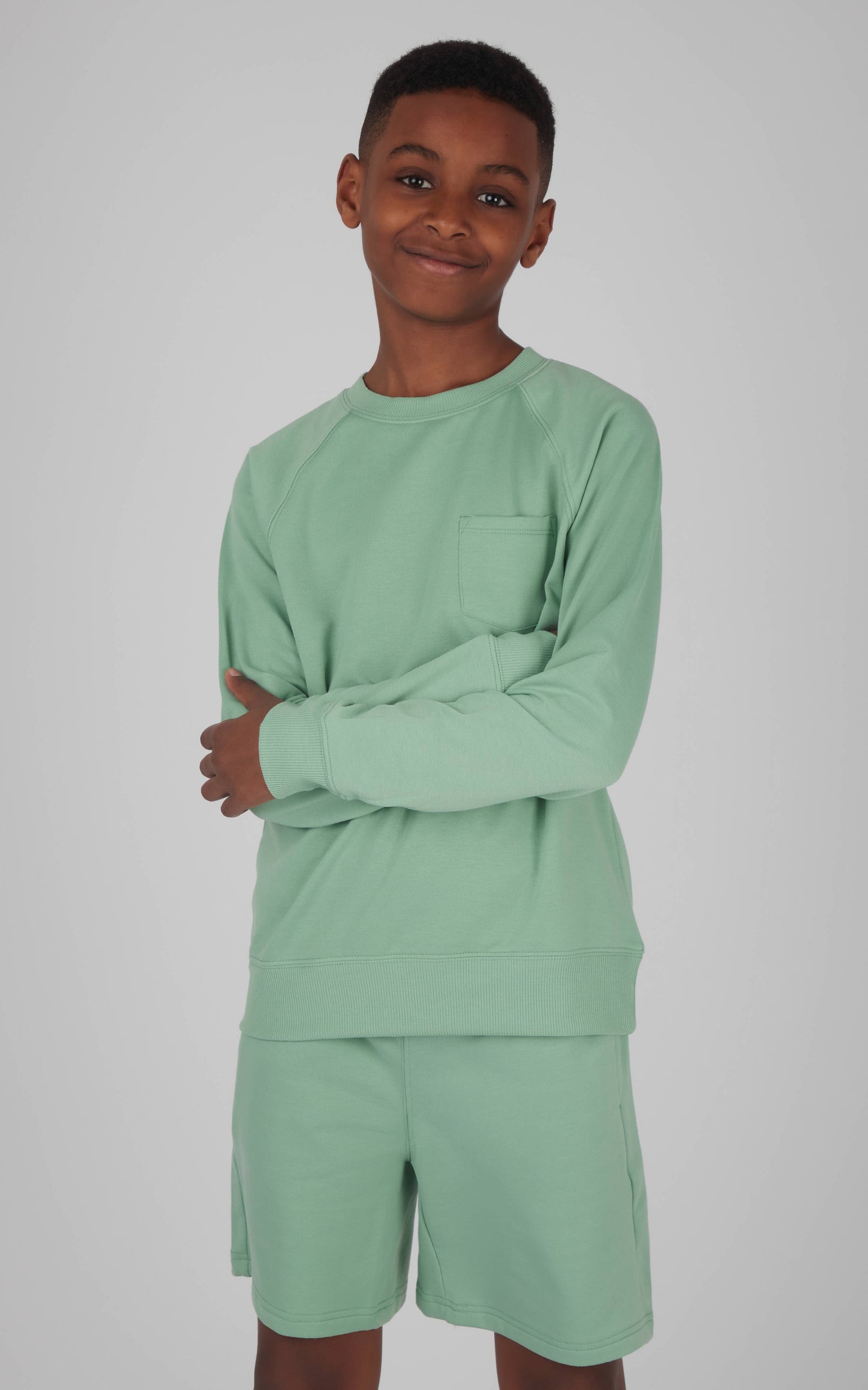 Boys Brushed Terry Crew Neck Sweatshirt