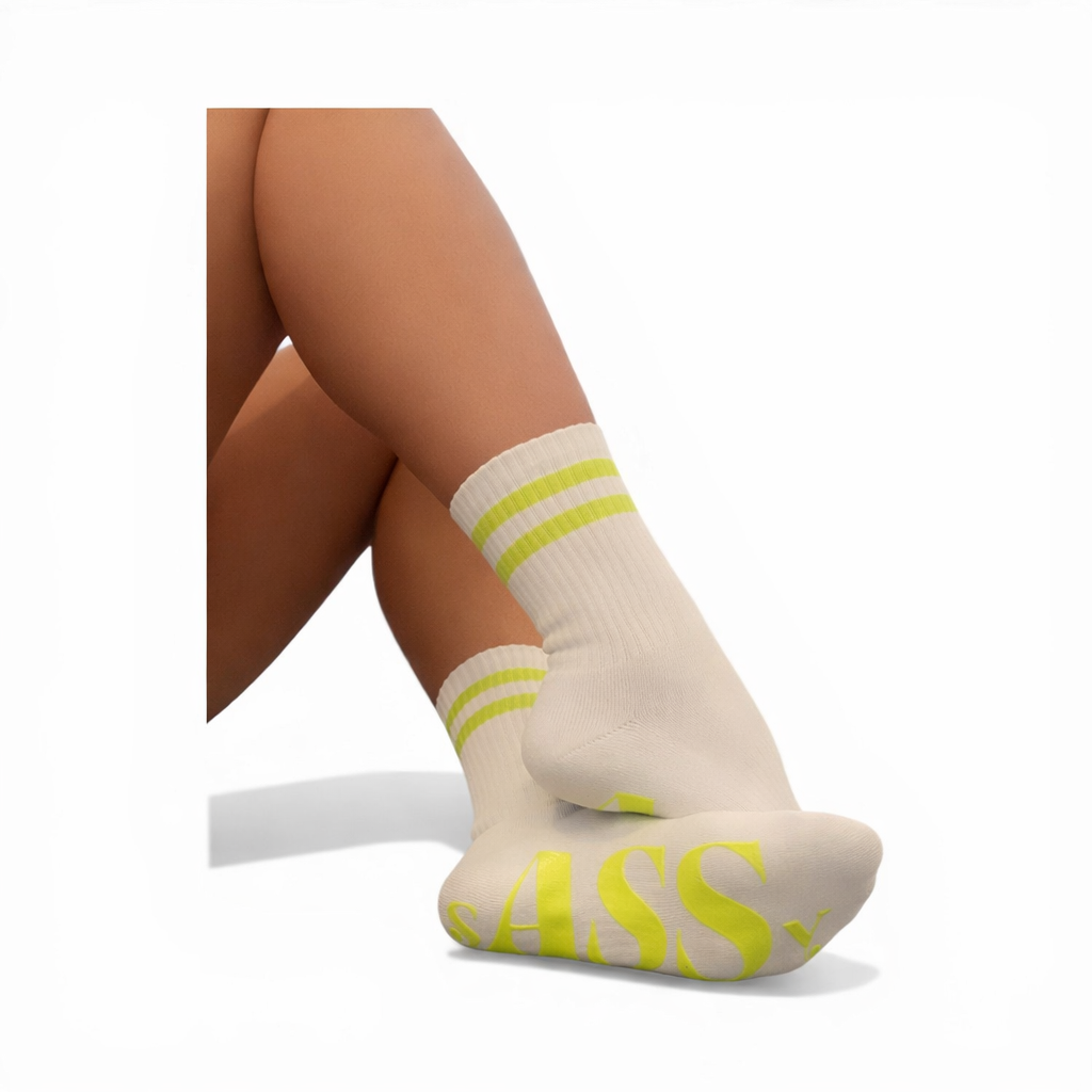 Neon Yellow Crew sASSy Socks