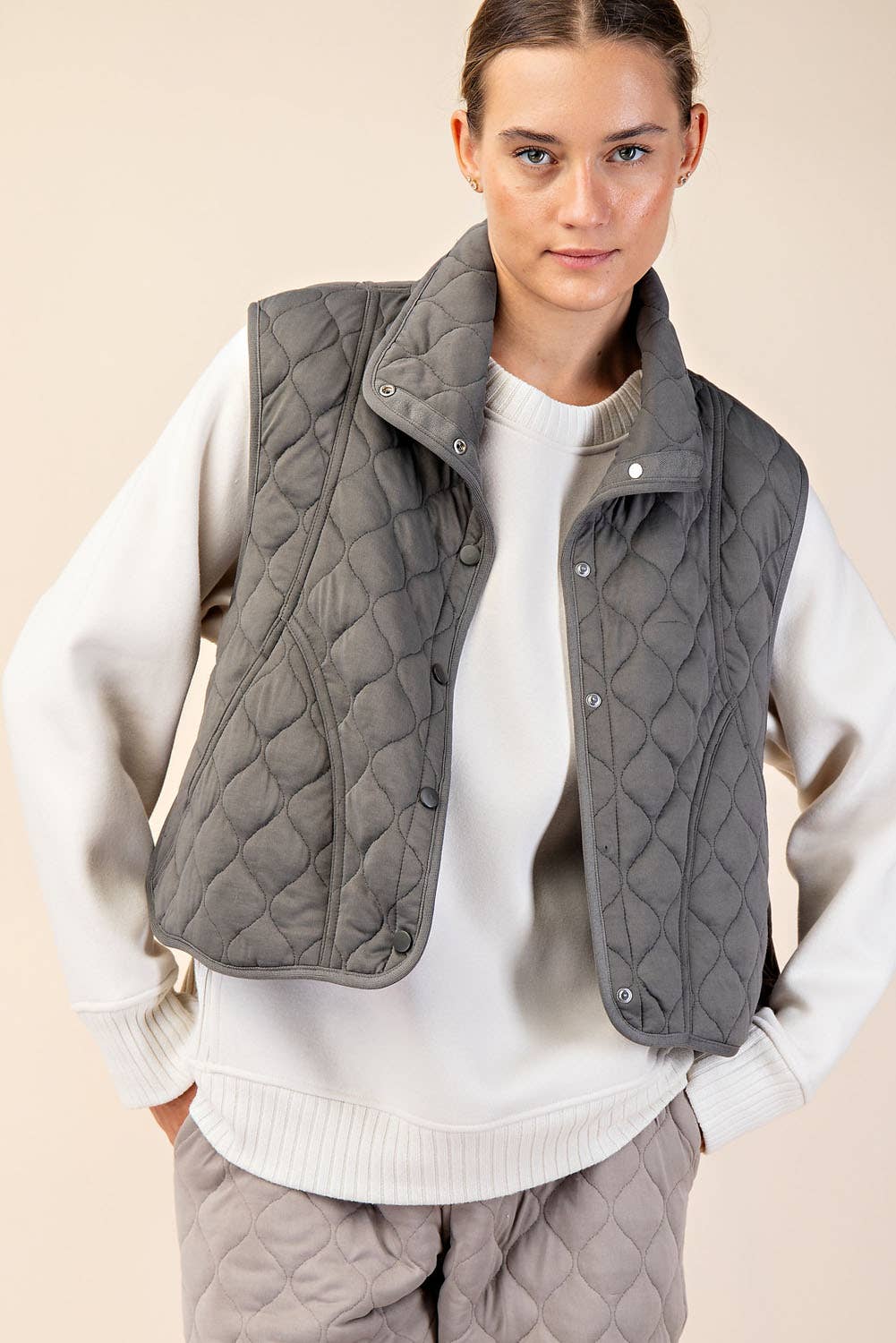 Quilted Crop Vest