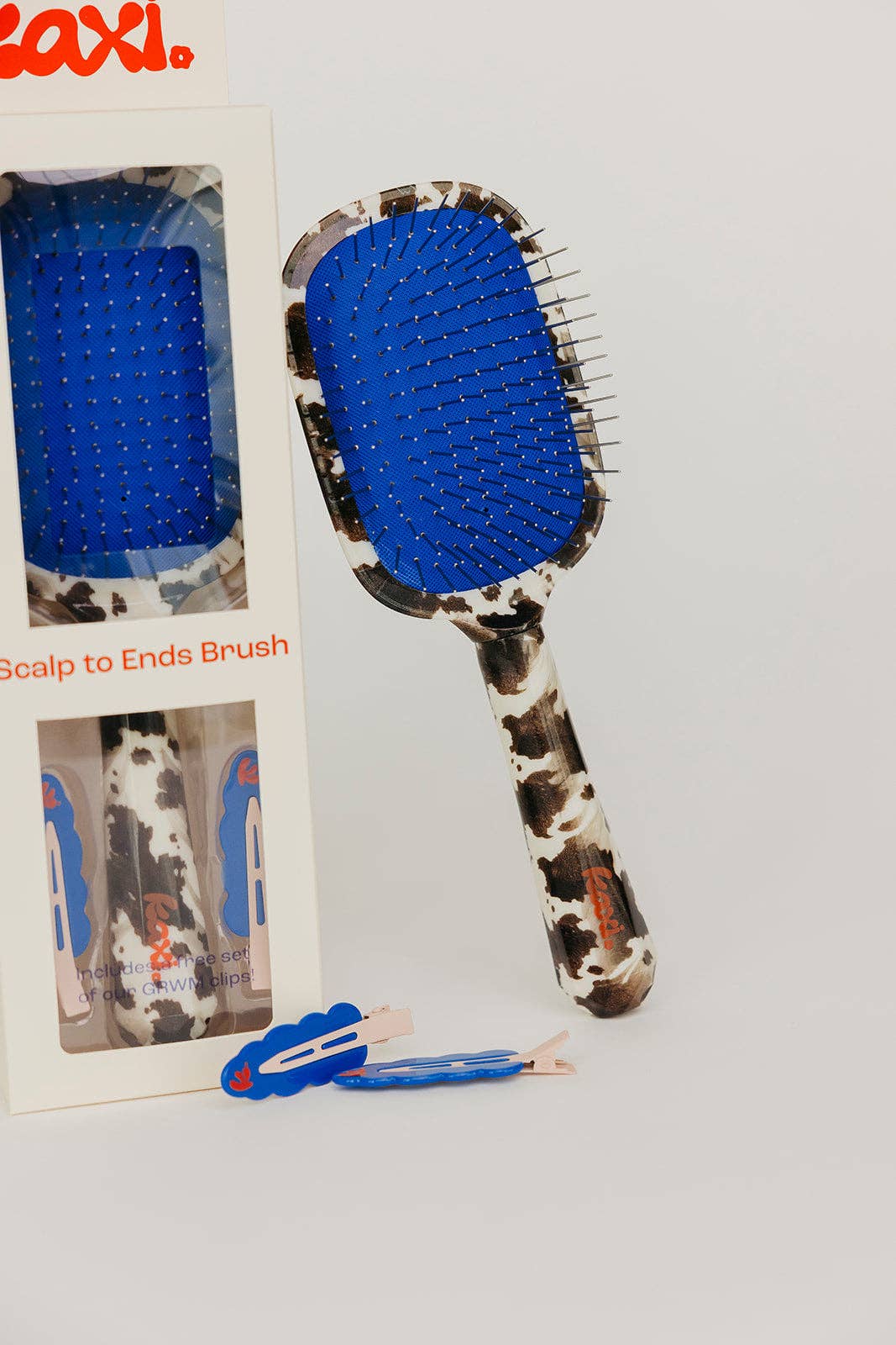Kaxi Scalp to Ends Brush- Cow Print