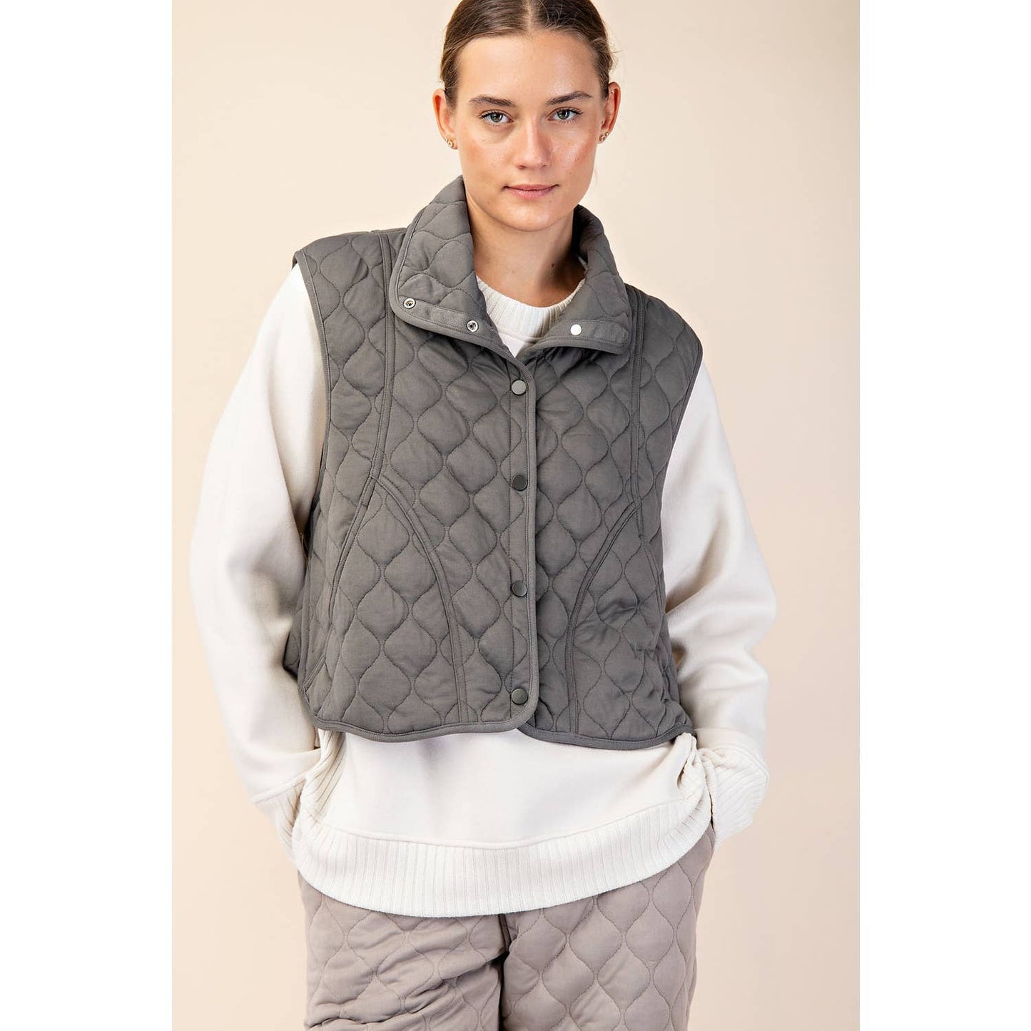 Quilted Crop Vest