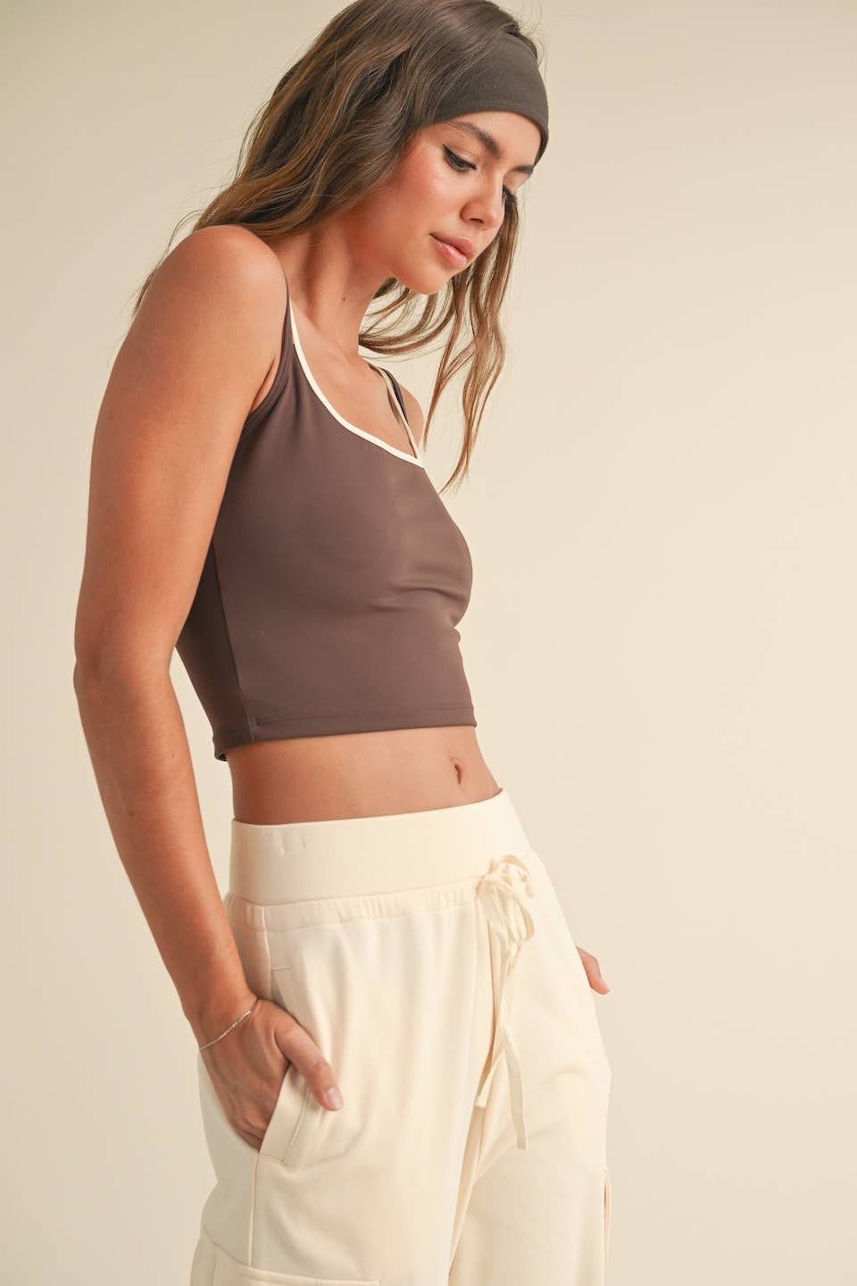 Sage Two Tone Layered Cami Top