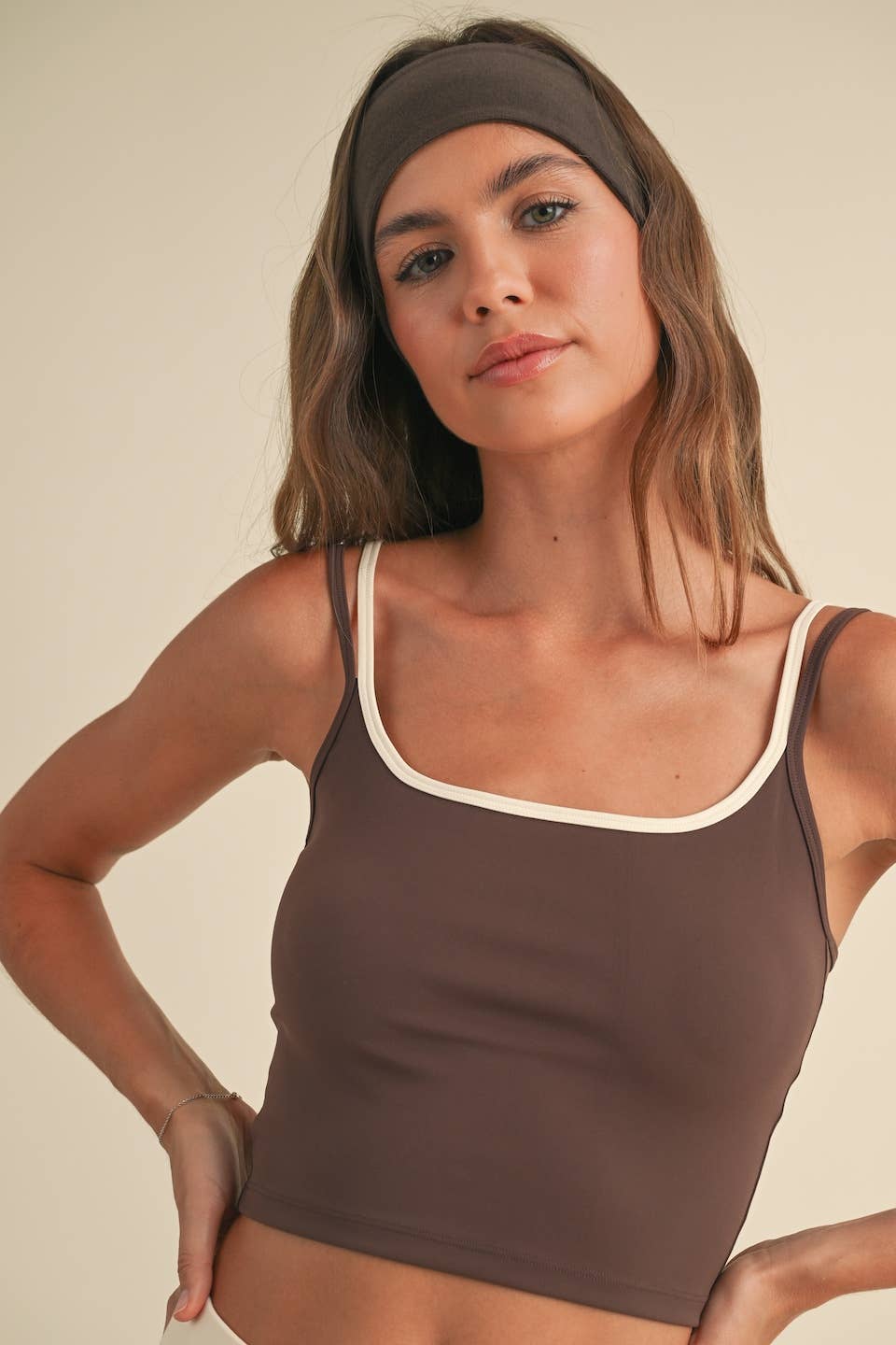 Sage Two Tone Layered Cami Top