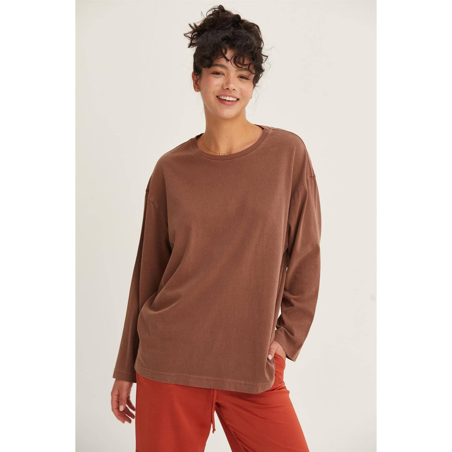 OVERSIZED CREW NECK LONG SLEEVE TEE