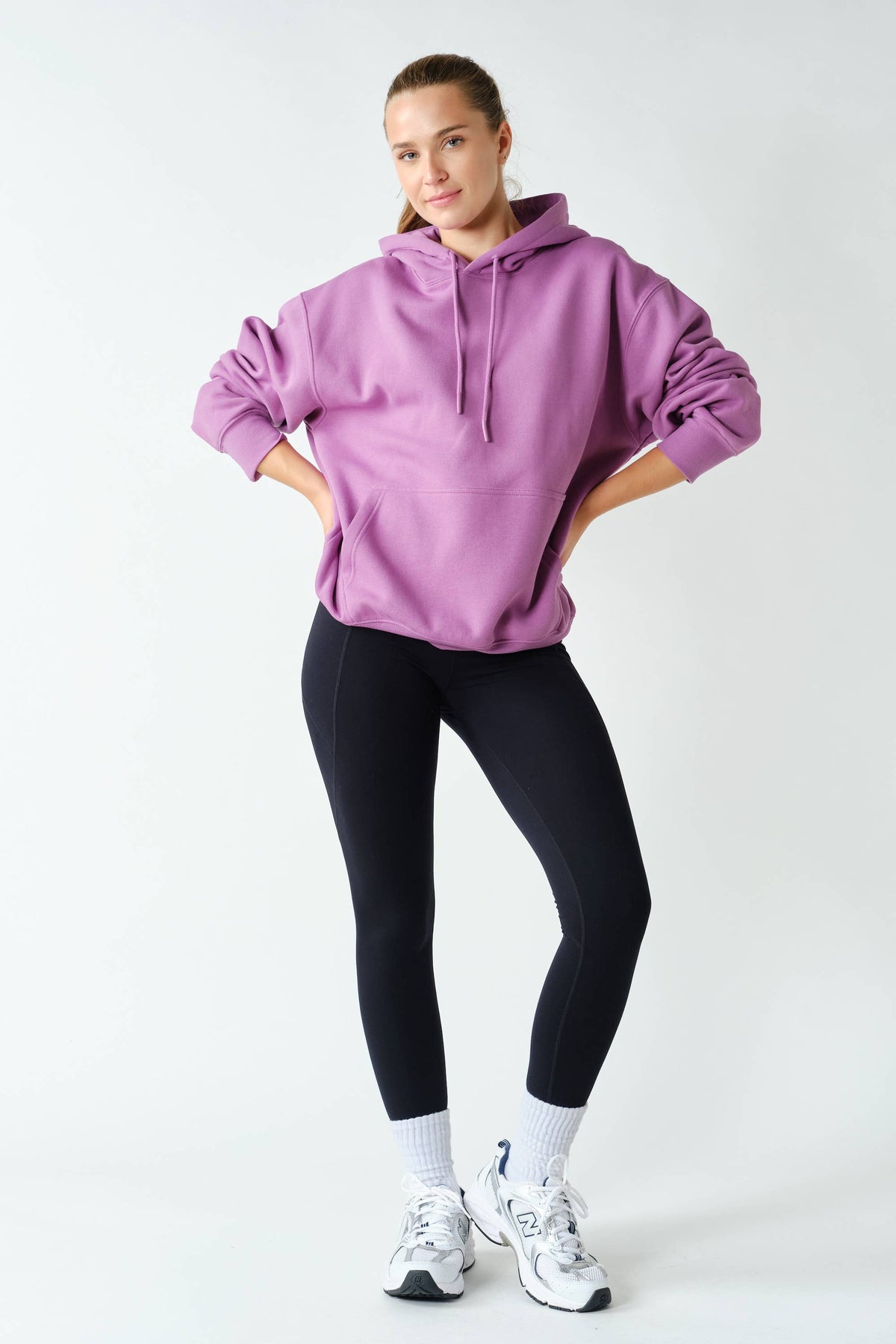 Cotton Blend Drop Shoulder Hoodie: OCEAN / S:M:L (2:2:2)