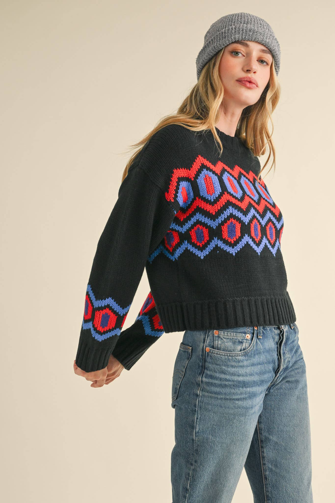 The Mistletoe Geo Sweater
