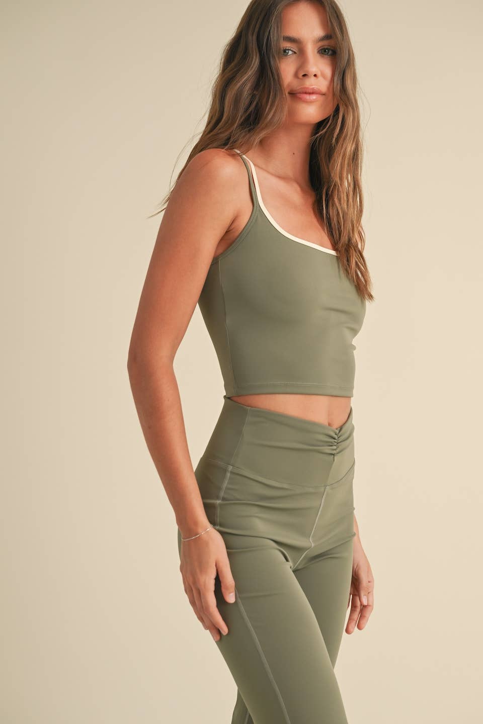 Sage Two Tone Layered Cami Top