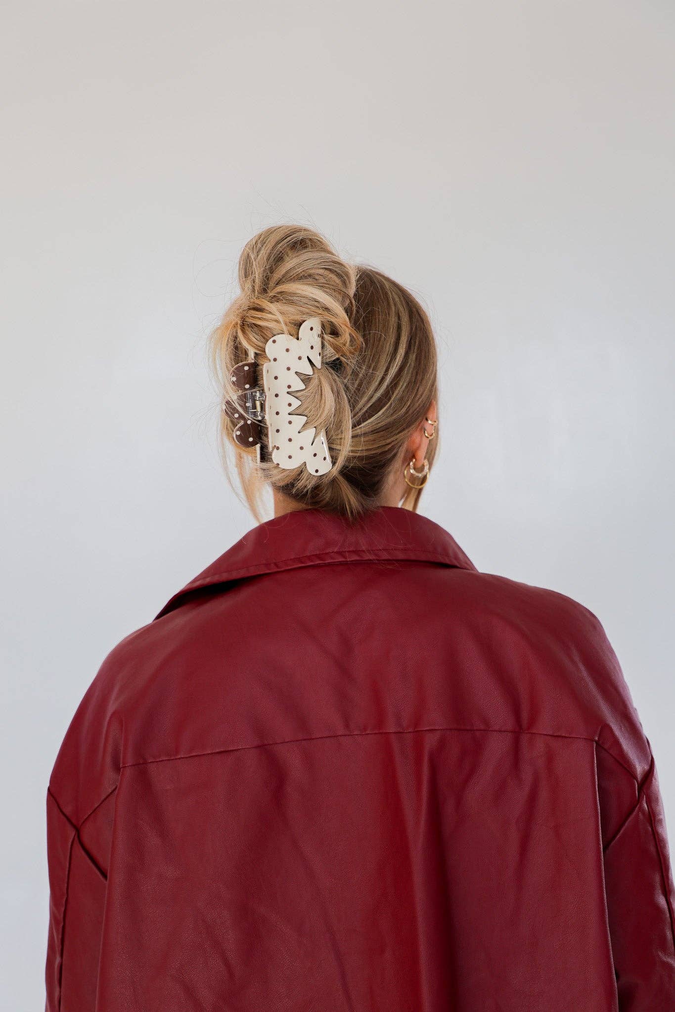 Brown & Cream Petal Arch Claw - Oversized