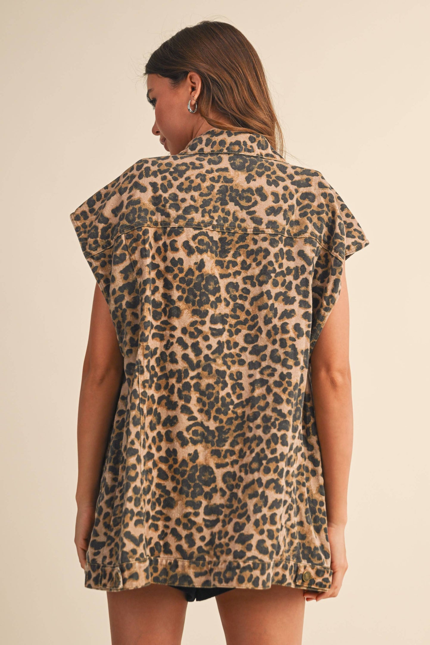 Wild Child Leopard Denim Vest