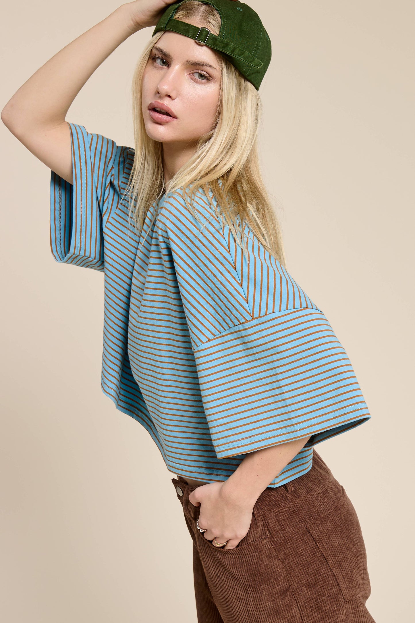 8 Count Cropped Stripe Tee