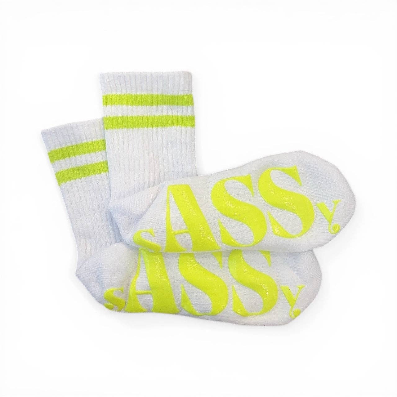 Neon Yellow Crew sASSy Socks