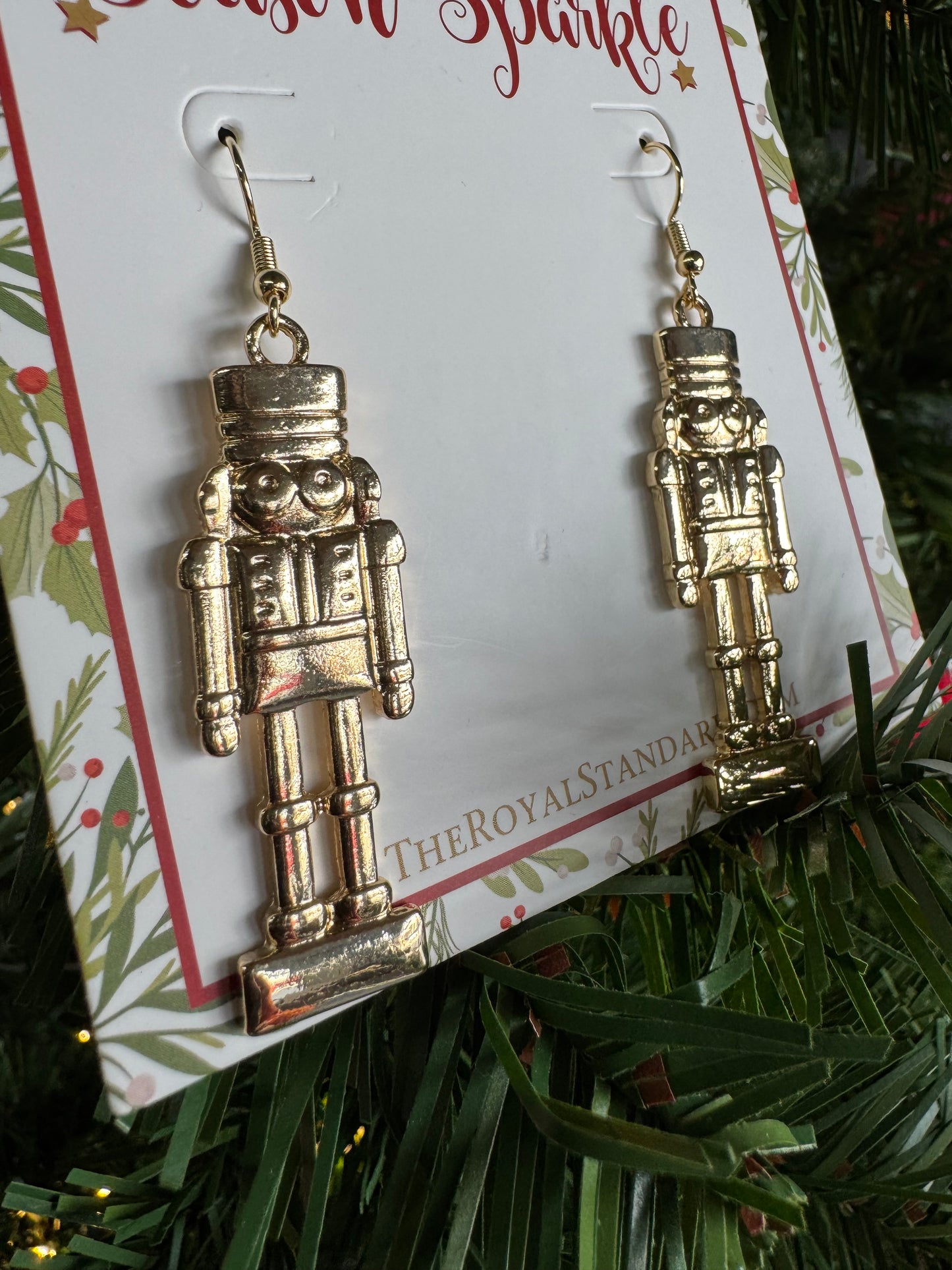 Nutcracker Earrings in Gold