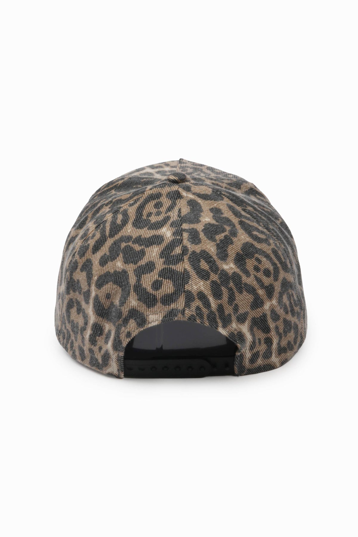 Washed Leopard Print 5 Panel Trucker Hat: Leopard