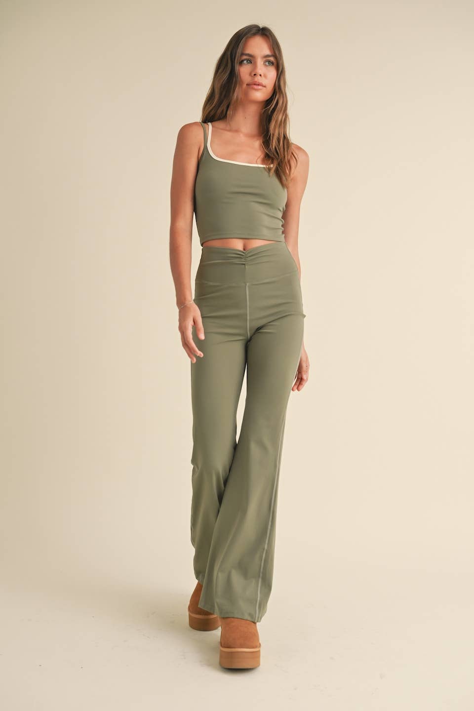 Sage Two Tone Layered Cami Top