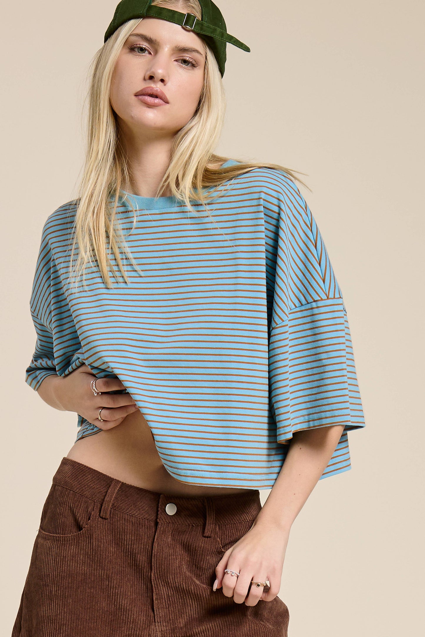 8 Count Cropped Stripe Tee