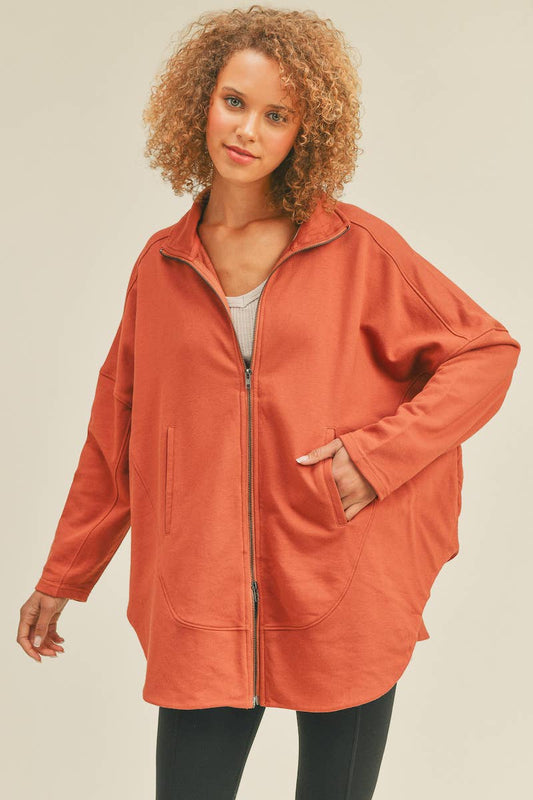 Copper Slouchy Oversized Silhouette Jacket