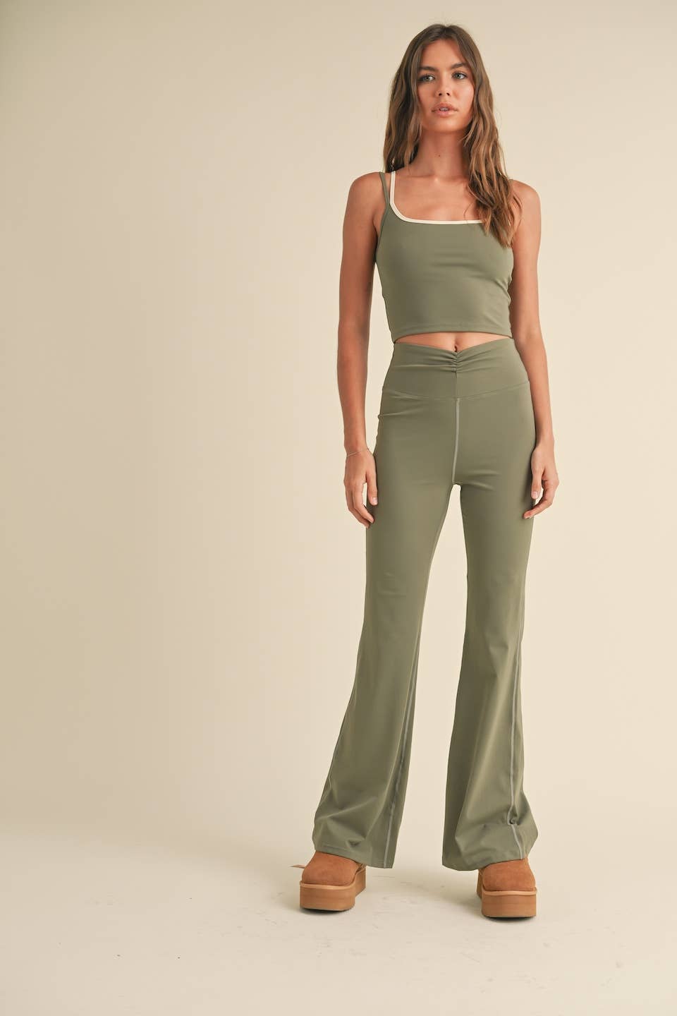 Sage Two Tone Layered Cami Top