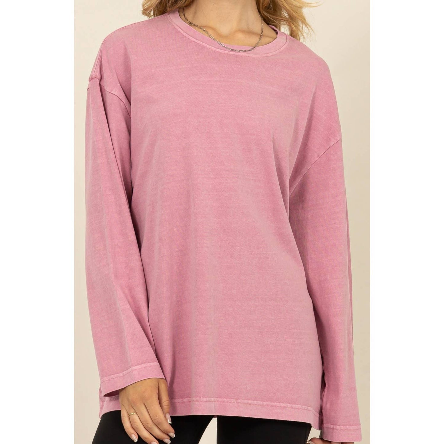 OVERSIZED CREW NECK LONG SLEEVE TEE