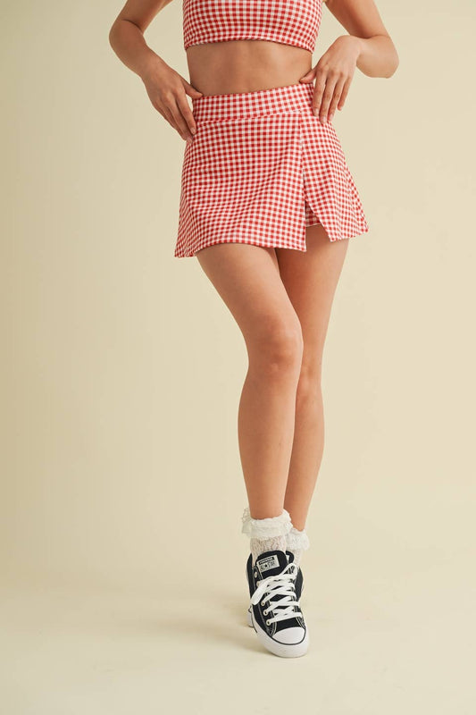 Sweet Sun Gingham Active Skort