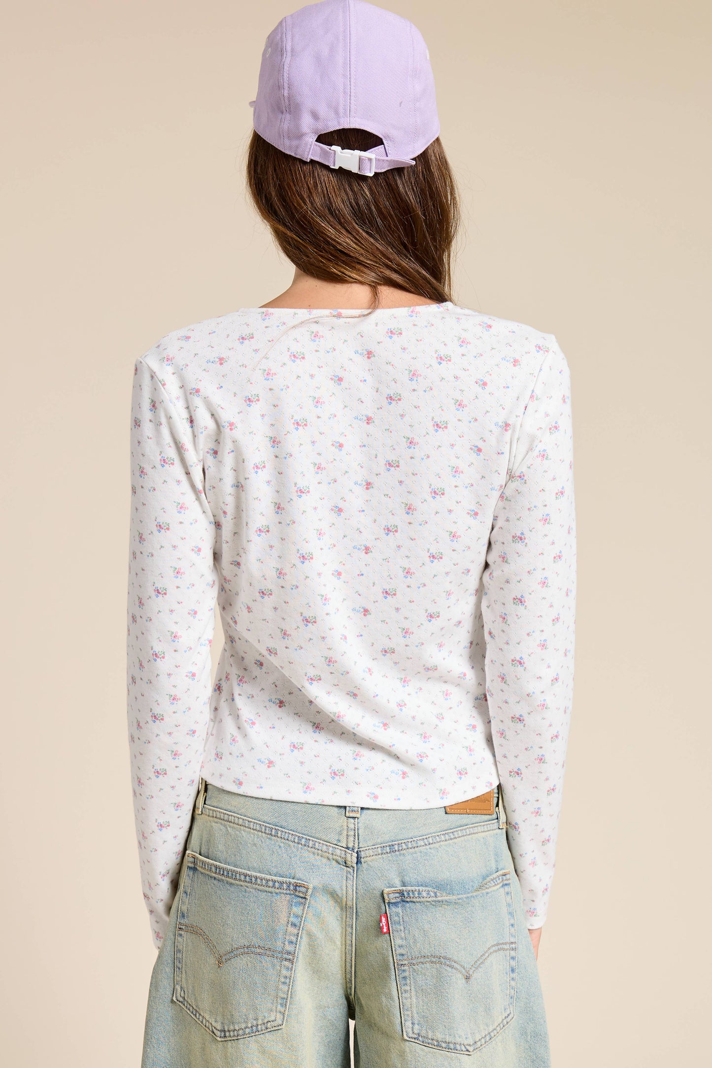 The Flirt Long Sleeve Floral Pointelle Knit