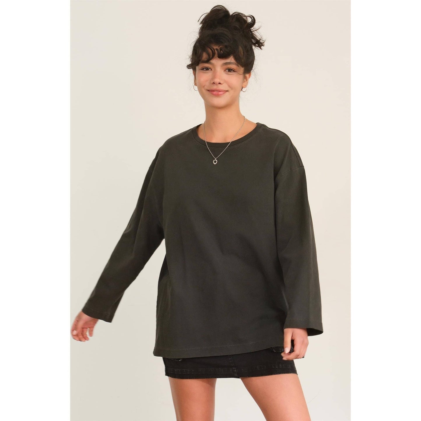 OVERSIZED CREW NECK LONG SLEEVE TEE