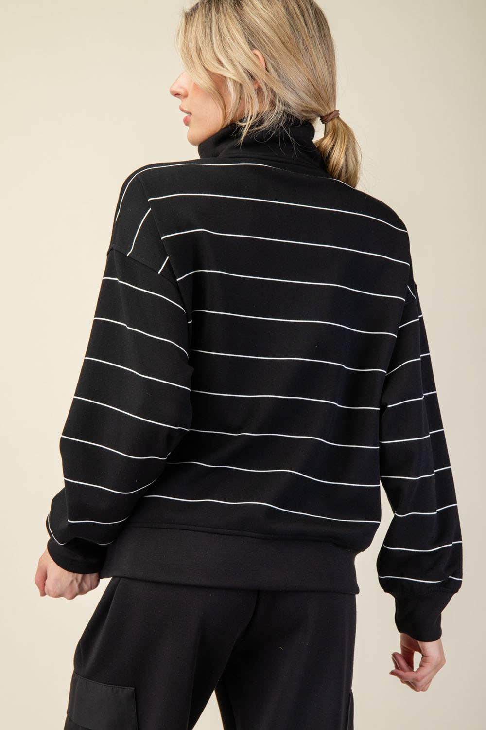 Modal Striped Quarter Zip