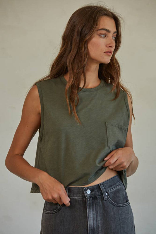 Leah Top- Dark Olive