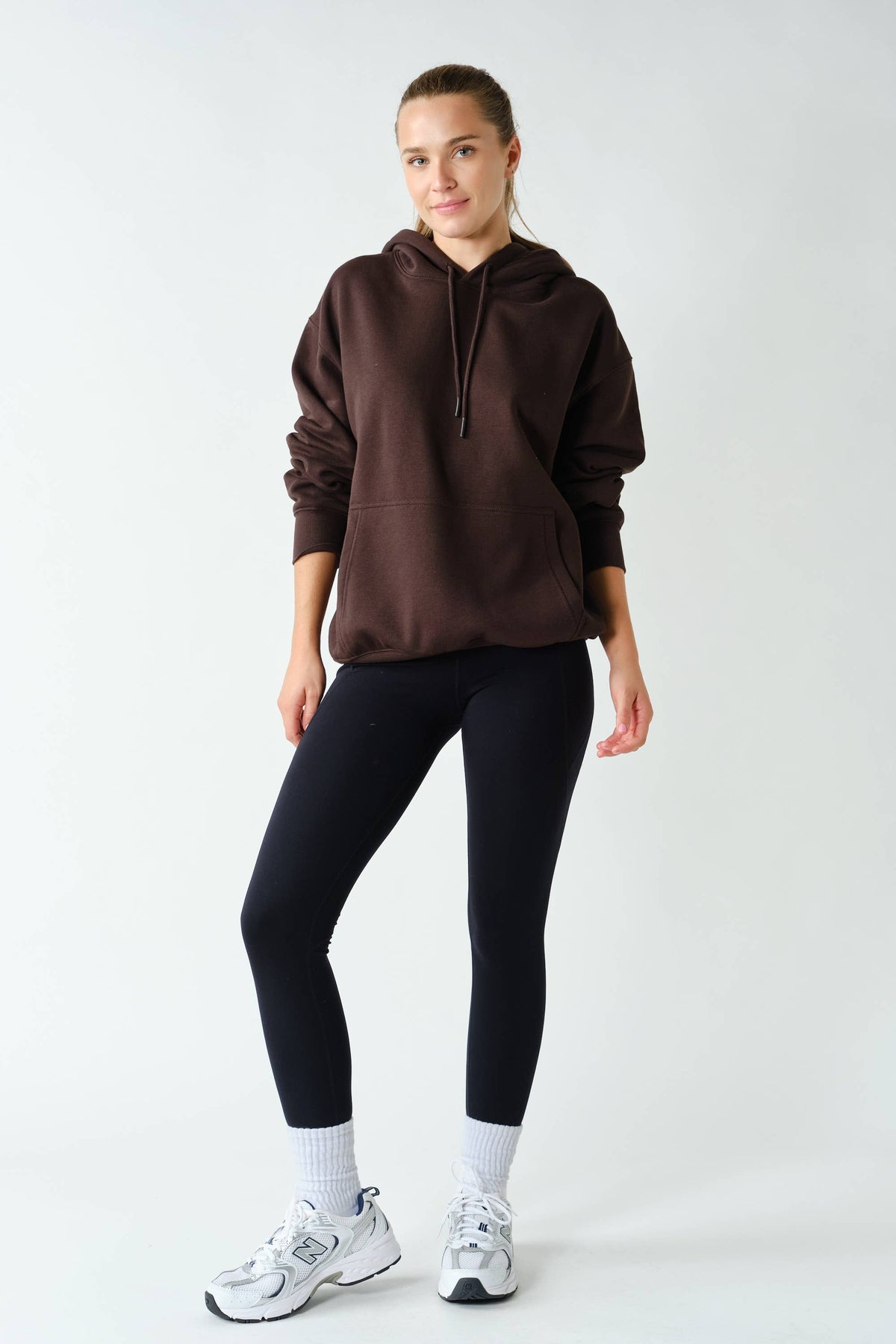 Cotton Blend Drop Shoulder Hoodie: PURPLE IRIS / S:M:L (2:2:2)