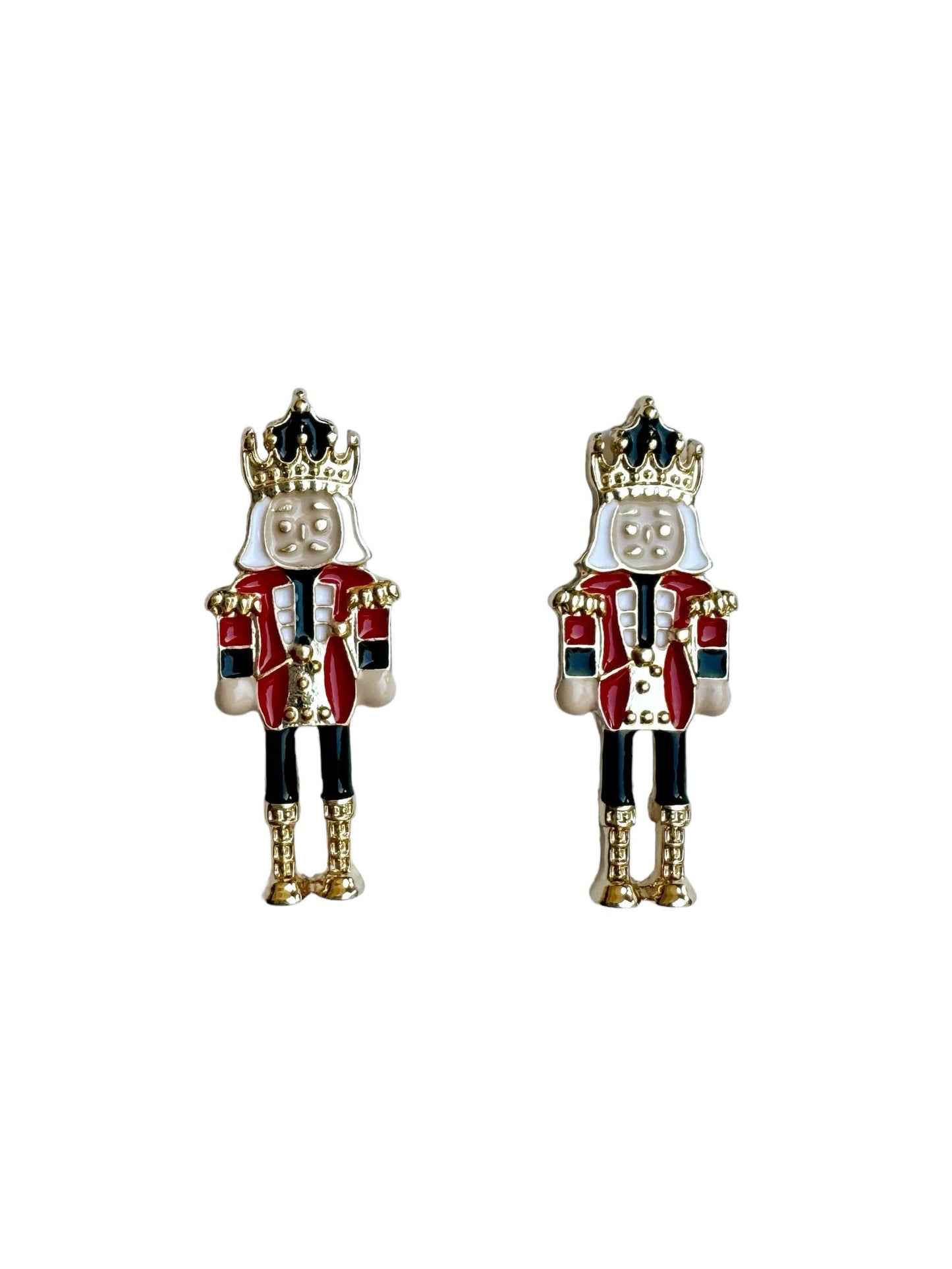 Small Enamel Nutcracker Stud Earrings