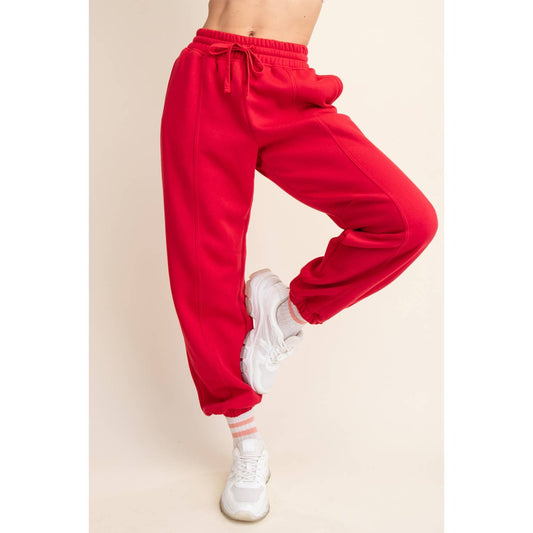 FRENCH TERRY FLEECE JOGGER SWEATPANT: True Red